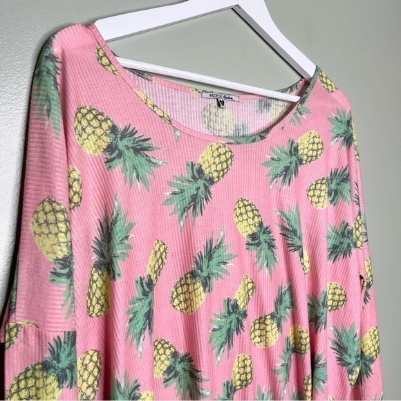Wildfox Women’s Pineapple Palace Beach Knit Top Swim Coverup Top Pink Size XS - Picture 3 of 9